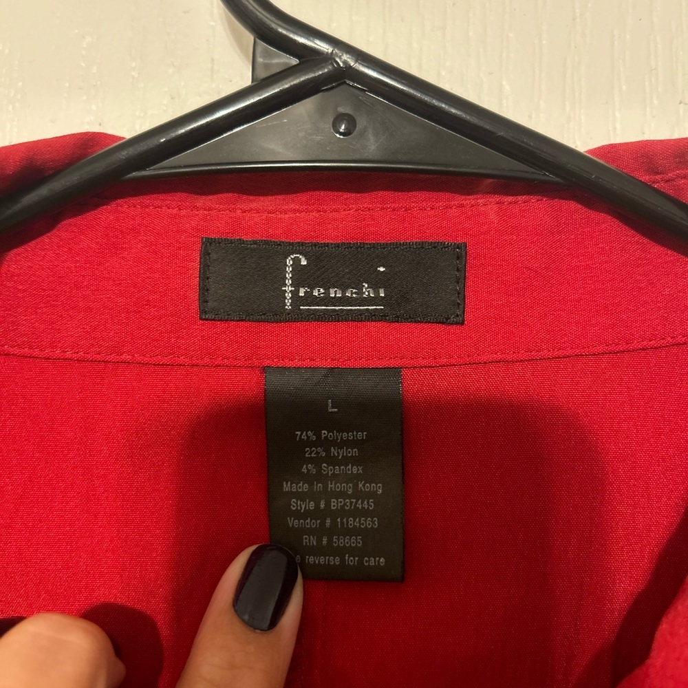 Red button down blouse - Picture 3 of 3